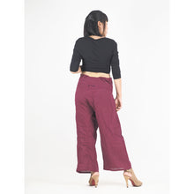 Load image into Gallery viewer, Solid color Unisex Fisherman Yoga Long Pants in Burgundy PP0007 010000 15
