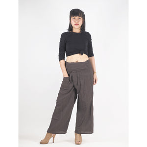 Solid Color Unisex Fisherman Yoga Long Pants in Dark Brown PP0007 010000 16