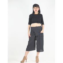 Load image into Gallery viewer, Solid color Unisex Fisherman Yoga Shorts Pants in Black PP0027 010000 10