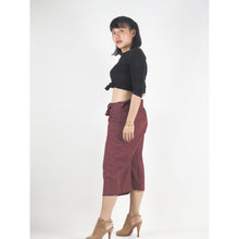 Load image into Gallery viewer, Solid color Unisex Fisherman Yoga Shorts Pants in Burgundy PP0027 010000 15