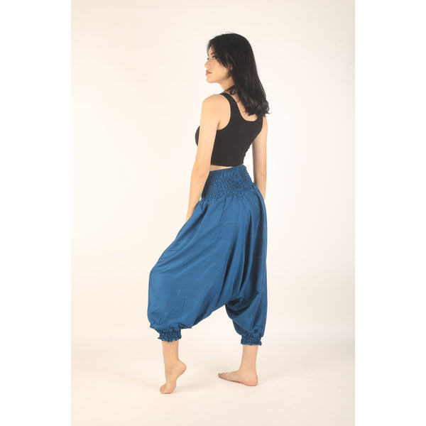 Solid Color Unisex Aladdin Drop Crotch Pants in Aqua PP0056 020000 09