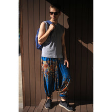 Load image into Gallery viewer, Floral Royal Unisex Aladdin drop crotch pants in Ocean PP0056 020010 07