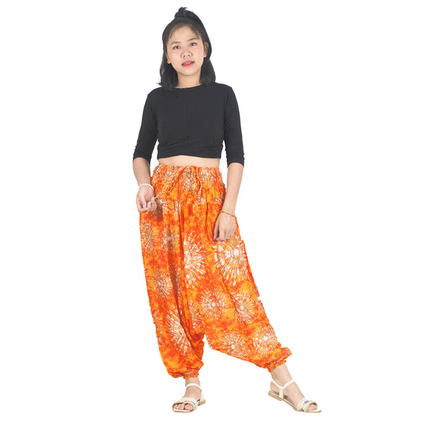 Tie Dye Unisex Aladdin Drop Crotch Pants in Orange PP0056 020039 05