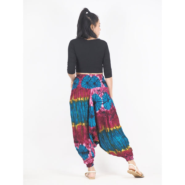 Tie dye Unisex Aladdin drop crotch pants in Red PP0056 020040 02