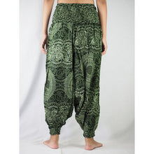 Load image into Gallery viewer, Monotone Mandala Unisex Aladdin drop crotch pants in Green PP0056 020031 04