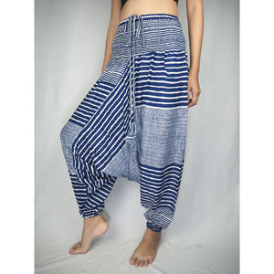 Zebra Stripe Unisex Aladdin drop crotch pants in Bright Navy PP0056 020041 02