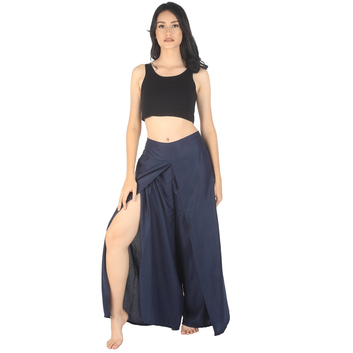 Solid Color Women Palazzo Pants in Navy PP0076 020000 03