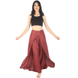 Solid Color Women Palazzo Pants in Burgundy PP0076 020000 15