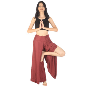 Solid Color Women Palazzo Pants in Burgundy PP0076 020000 15