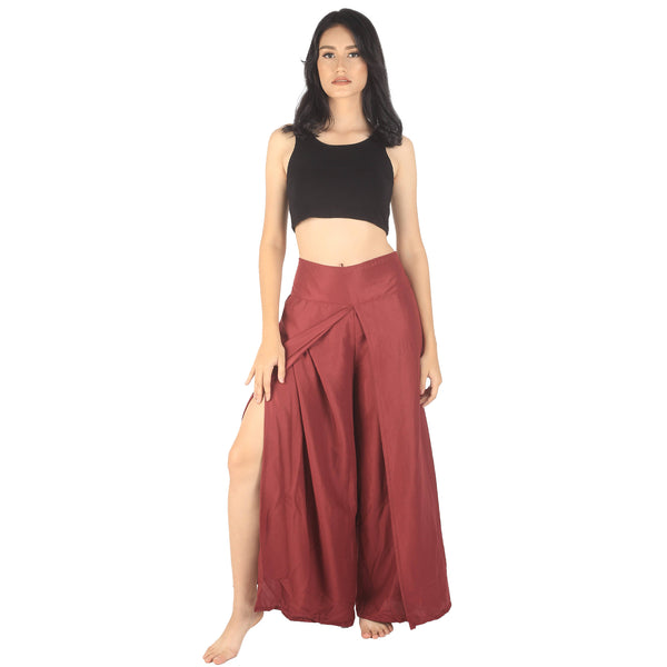 Solid Color Women Palazzo Pants in Burgundy PP0076 020000 15