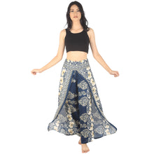 Load image into Gallery viewer, Flower chain Women Palazzo Pants in Ocean Blue PP0076 020064 01