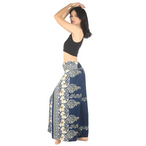 Flower chain Women Palazzo Pants in Ocean Blue PP0076 020064 01