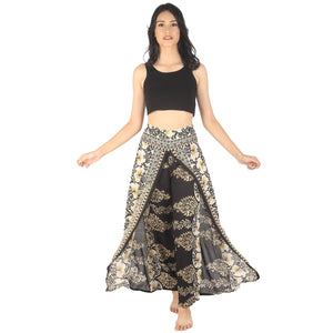 Flower chain Women Palazzo Pants in Black PP0076 020064 03