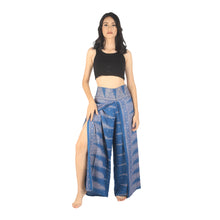 Load image into Gallery viewer, Peacock Feather Dream Women Palazzo Pants in Ocean Blue PP0076 020015 02