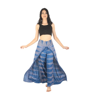 Peacock Feather Dream Women Palazzo Pants in Ocean Blue PP0076 020015 02