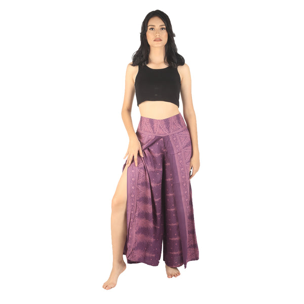 Peacock Feather Dream Women Palazzo Pants in Purple PP0076 020015 04