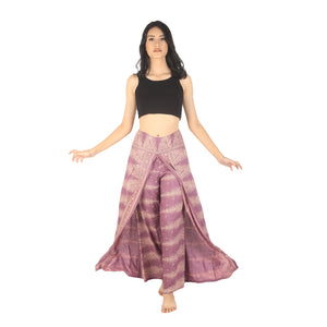 Peacock Feather Dream Women Palazzo Pants in Pink PP0076 020015 05