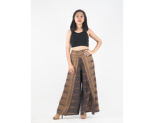 Load image into Gallery viewer, Peacock Feather Dream Women Palazzo Pants in Brown PP0076 020015 08