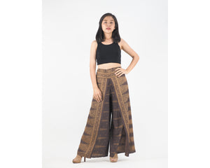 Peacock Feather Dream Women Palazzo Pants in Brown PP0076 020015 08