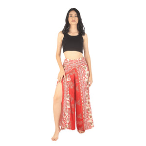 Flower chain Women Palazzo Pants in Bright Red PP0076 020167 04