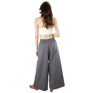 Solid Color Cotton Palazzo Pants in Gray PP0076 010000 01