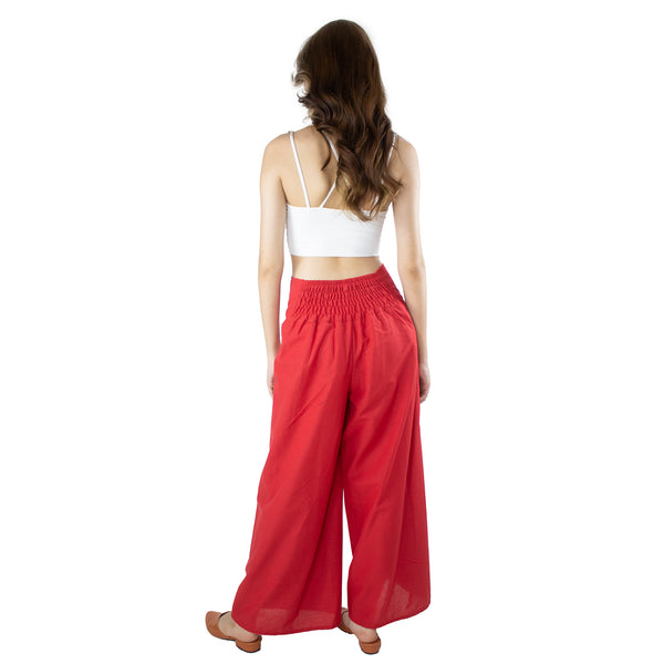 Solid Color Cotton Palazzo Pants in Bright Red PP0076 010000 12