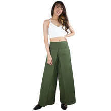 Load image into Gallery viewer, Solid Color Cotton Palazzo Pants in Olive PP0076 010000 13