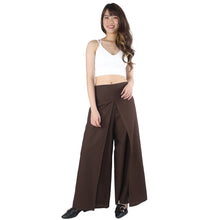 Load image into Gallery viewer, Solid Color Light Cotton Palazzo Pants in Dark Brown PP0076 010000 16