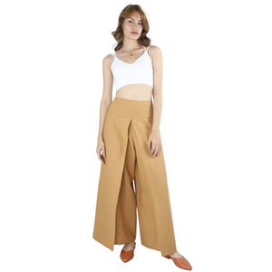 Solid Color Cotton Palazzo Pants in Yellow PP0076 010000 29