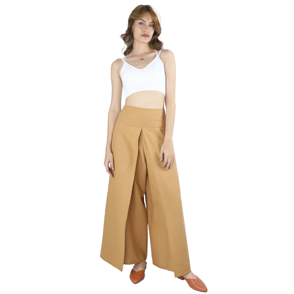 Solid Color Cotton Palazzo Pants in Yellow PP0076 010000 29