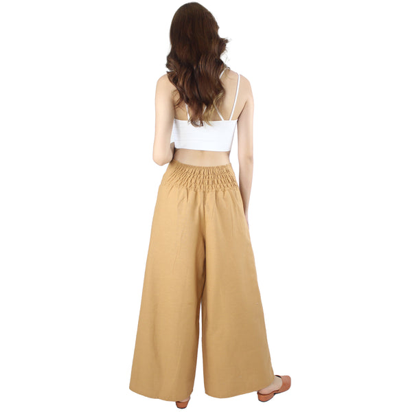 Solid Color Cotton Palazzo Pants in Yellow PP0076 010000 29