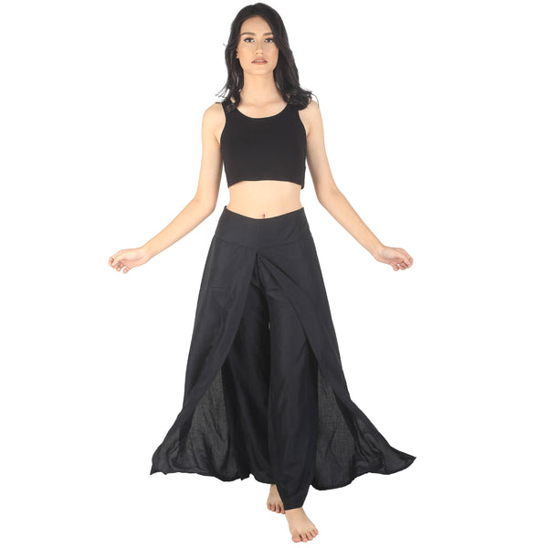 Solid Color Women Palazzo Pants in Black PP0076 020000 10