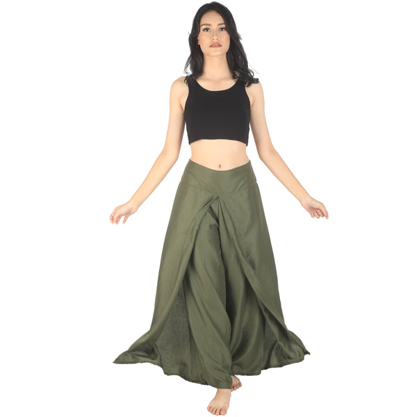 Solid Color Women Palazzo Pants in Olive PP0076 020000 13