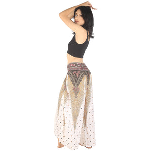 Peacock Women Palazzo Pants in White PP0076 020008 07