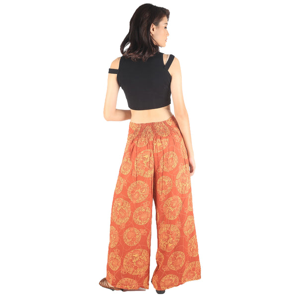 Floral Classic Women Palazzo pants in Orange PP0076 020098 04