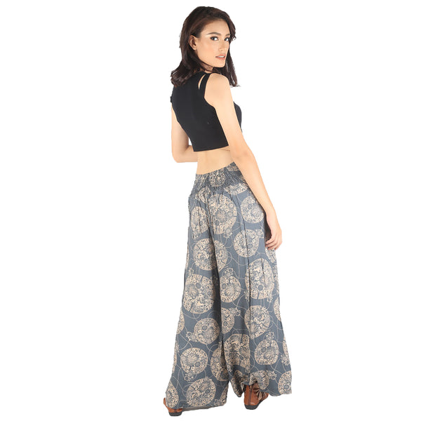 Floral Classic Women Palazzo pants in Gray PP0076 020098 06