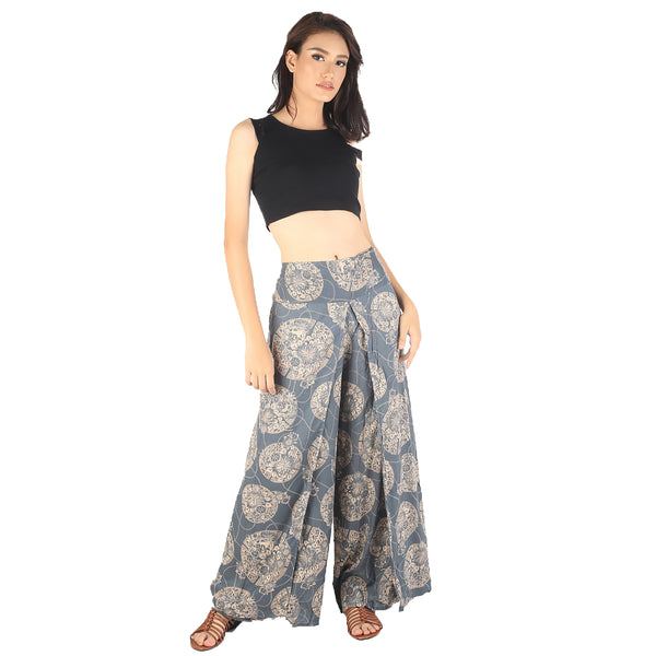 Floral Classic Women Palazzo pants in Gray PP0076 020098 06