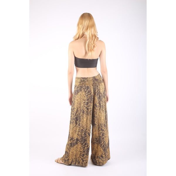 Flower Women Palazzo Pants in Brown PP0076 020194 01