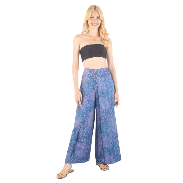 Flower Women Palazzo Pants in Blue PP0076 020194 02