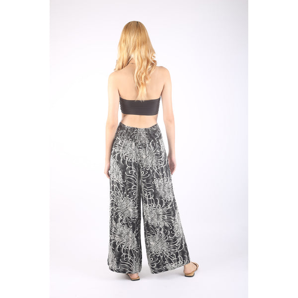 Flower Women Palazzo Pants in Black PP0076 020194 08