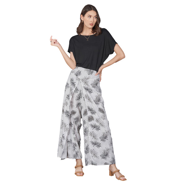 Flower Women's Palazzo pants in White PP0076 020207 01