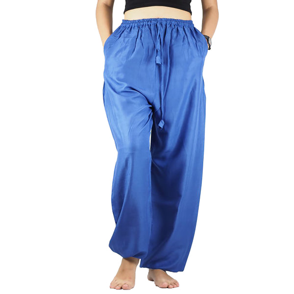 Solid Color Unisex Drawstring Genie Pants in Royal Blue PP0110 020000 02