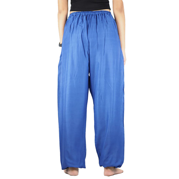 Solid Color Unisex Drawstring Genie Pants in Royal Blue PP0110 020000 02