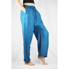 Load image into Gallery viewer, Solid Color Unisex Drawstring Genie Pants in Aqua PP0110 020000 09