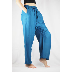 Solid Color Unisex Drawstring Genie Pants in Aqua PP0110 020000 09