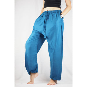 Solid Color Unisex Drawstring Genie Pants in Aqua PP0110 020000 09