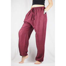 Load image into Gallery viewer, Solid Color Unisex Drawstring Genie Pants in Burgundy PP0110 020000 15