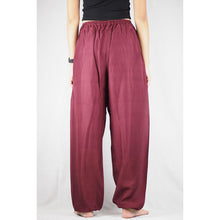 Load image into Gallery viewer, Solid Color Unisex Drawstring Genie Pants in Burgundy PP0110 020000 15