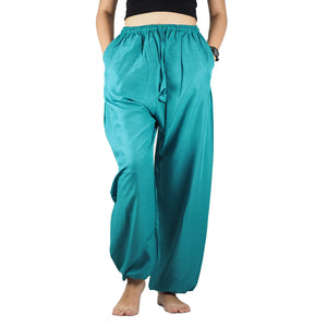 Solid Color Unisex Drawstring Genie Pants in Teal PP0110 020000 17