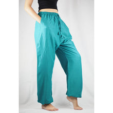 Load image into Gallery viewer, Solid Color Unisex Drawstring Genie Pants in Teal PP0110 020000 17
